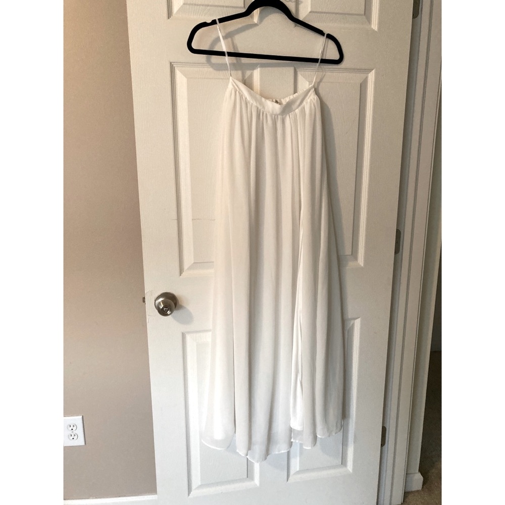 White Maxi Skirt with Side Slit